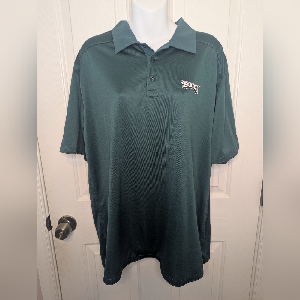Men’s Nike DRI Fit On Field Philadelphia Eagles Green Collared Polo, Size Large